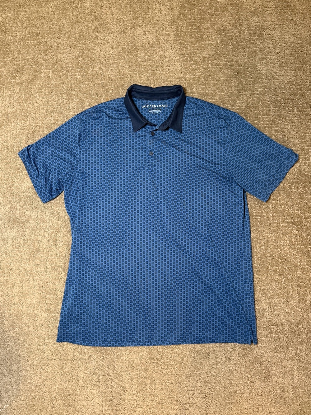 Mizzen+Main Versa Performance Polo Navy Patterned Blue Size XLarge XL
